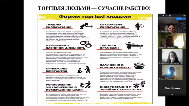 Інформаційний вебінар на тему «Торгівля людьми. Проблеми домашнього насильства»