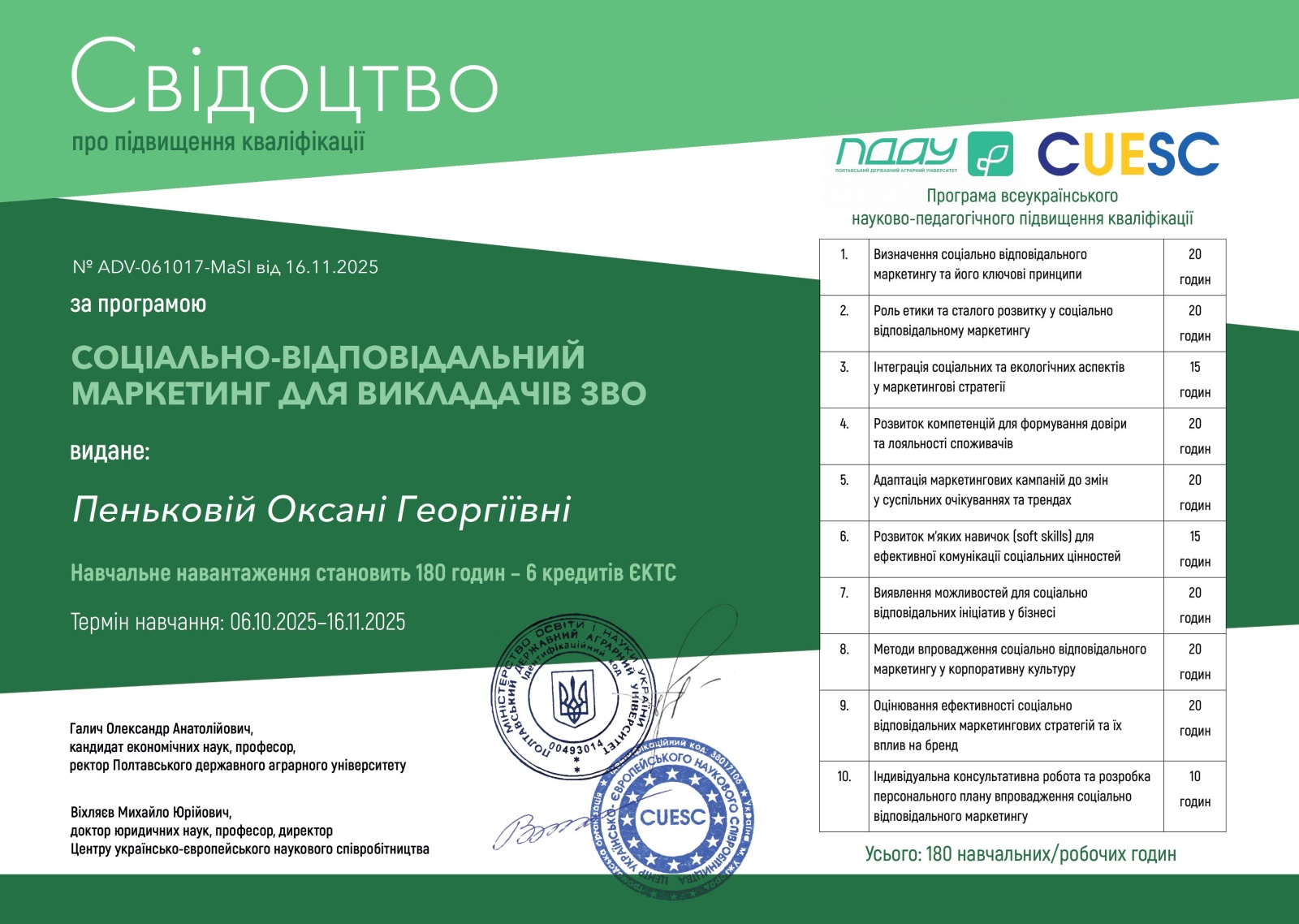 ПІДВИЩЕННЯ КВАЛІФІКАЦІЇ ВИКЛАДАЧІВ КАФЕДРИ МАРКЕТИНГУ: СТАЖУВАННЯ З СОЦІАЛЬНО ВІДПОВІДАЛЬНОГО МАРКЕТИНГУ